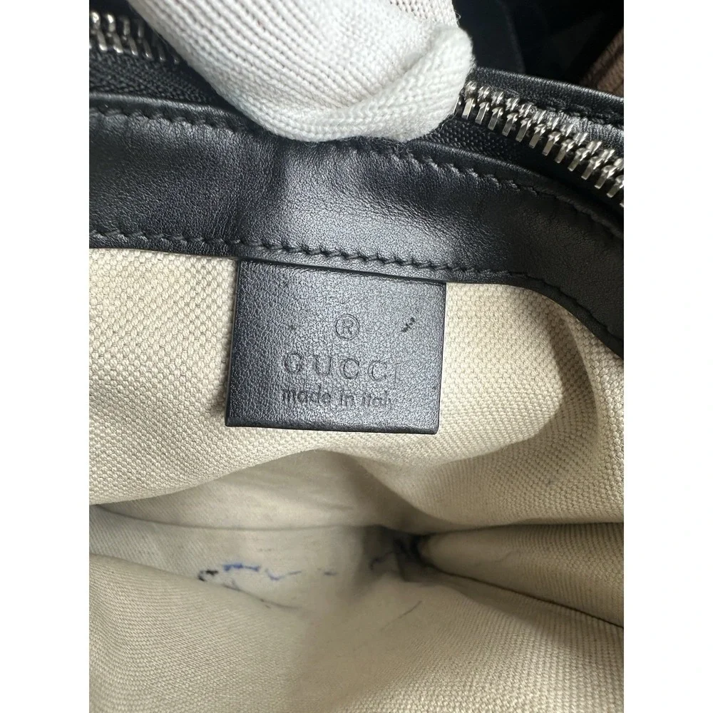 Gucci Guccissima Black Leather Crossbody Shoulder Bag Messenger Unisex Italy